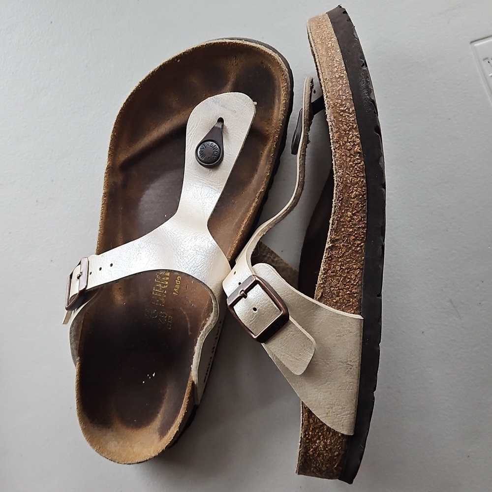Birkenstock Light Cream Sandals Size 7 Womens - Picture 7 of 13
